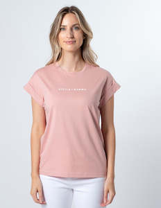 Stella + Gemma Cuff Tee - Rose | White Logo