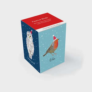 Mini Christmas Cards - Festive Birds (Box of 20)