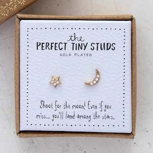 Perfect Tiny Studs - Star and Moon