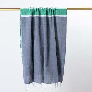 S + G Turkish Towel - Charcoal + Green