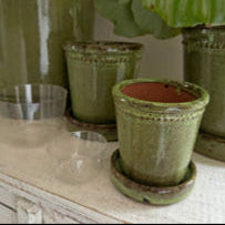 Flower Pot - Glazed Green