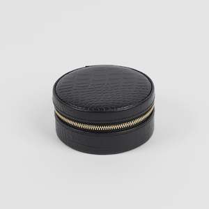 S+G Jewellery Case - Round | Croc Black