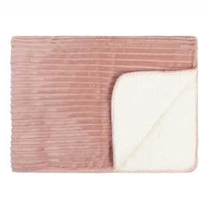 Sherpa Ribbed Blanket - Rose