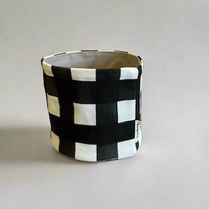 Canvas Planter 10cm - Gingham | Black