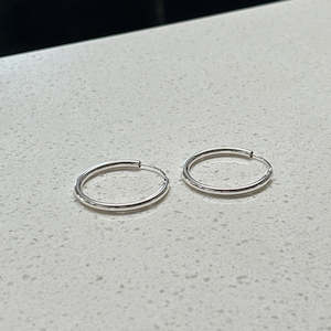 Sterling Silver - 35mm Hoops