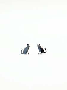 Sterling Silver Earrings - Cat