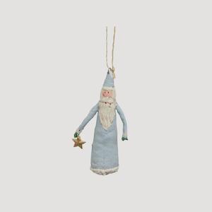 Personal accessories: Christmas Decoration - Blue Santa with Star