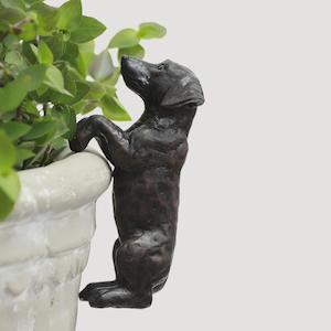 Personal accessories: Resin Hanging Dachshund - Brown Rustic