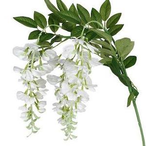 Faux Plant - Wisteria Spray | White