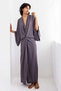 Silk Kimono Dress slate