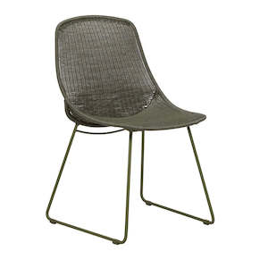 Outdoor Dining Chair: Granada Scoop Closed Weave Dining Chair - Moss