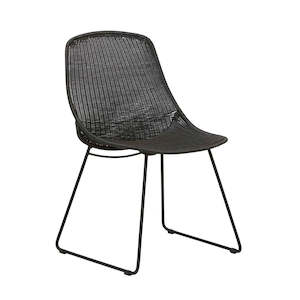 Granada Scoop Closed Weave Dining Chair - Licorice