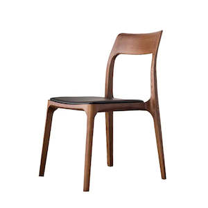 Ashton Dining Chair - Black Leather Seat