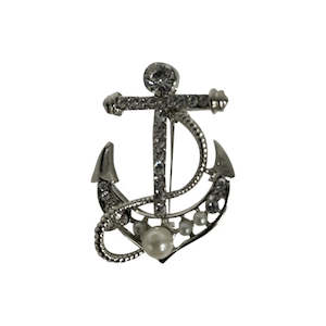 Christmas 1: Christmas Silver Anchor Decoration - Set of 6