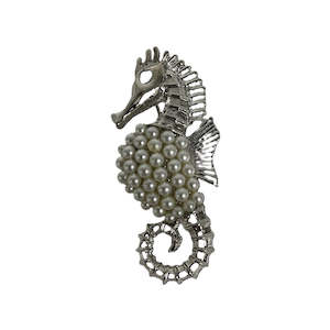 Christmas Silver Seahorse Decoration - Set of 6