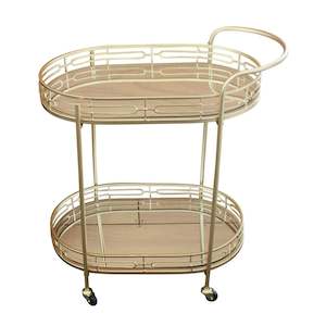 Gatsby Oval Drinks Trolley - Gold