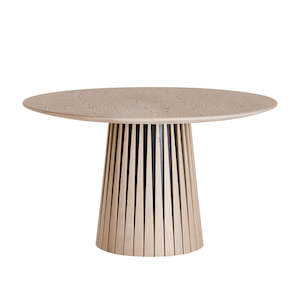 Diningtables: Arcadia Round Dining Table - Light Grey & Black