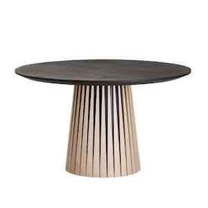 Diningtables: Arcadia Round Dining Table - Black & Light Grey