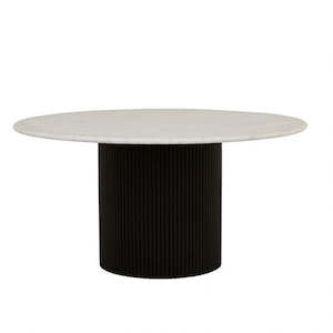 Benjamin Marble Top Dining Table - White and Black