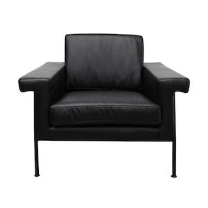 Occasional Chairs Armchairs: Lorenzo Armchair - Black Leather