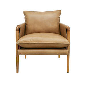 Saddle Occasional Chair - Tan Leather