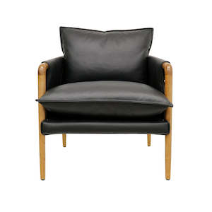 Occasional Chairs Armchairs: Saddle Occasional Chair - Black Leather