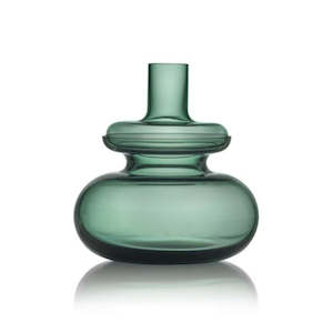 Vases Urns: INU Small Glass Vase - Moss Green