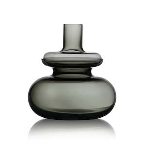 Vases Urns: INU Small Glass Vase - Smoke Grey