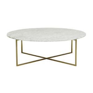 Elle Luxe Coffee Table - Gold Base & White Marble