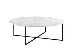 Elle Luxe Coffee Table - Black Base & White Marble