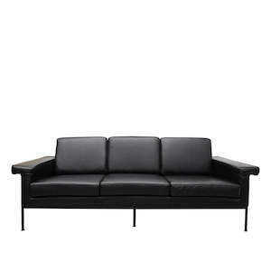 Sofas Lounge Suites: Lorenzo 3 Seater Sofa - Black Leather