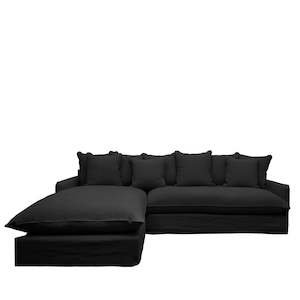 Sofas Lounge Suites: Lotus Slipcover Modular Sofa (L.H.S Chaise) - Carbon