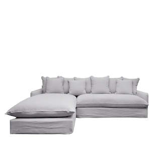 Lotus Slipcover Modular Sofa (L.H.S Chaise) - Cement