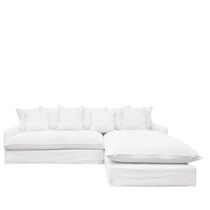 Lotus Slipcover Modular Sofa (R.H.S Chaise) - White