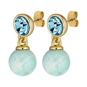 DYRBERG/KERN Naomi Gold Earrings | Aqua