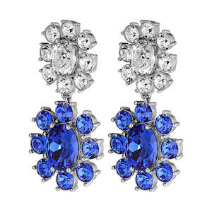 Gifts: DYRBERG/KERN Lina Shiny Silver Earrings | Sapphire/Crystal