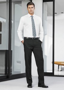 Mens Adjustable Waist Pant Stout in Cool Stretch Plain