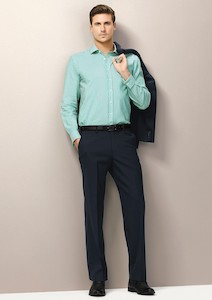 Mens Flat Front Pant in Comfort Wool Suiting