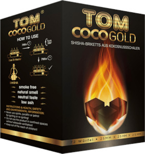 Tom Coco - Gold - 1KG Coal - 25mm Cube