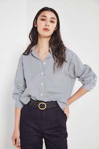 Fashion design: The Baildon Shirt in Navy Stripe