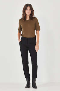 The Marlon Trouser in Black Cotton