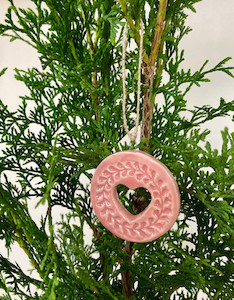 Shocking Pink heart Christmas decoration Shockingpink