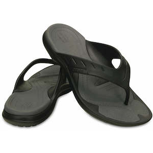 - Crocs Mens (JANDALS) Modi Sport Flip Relaxed Fit Black / Graphite - (202636-02S) - L16