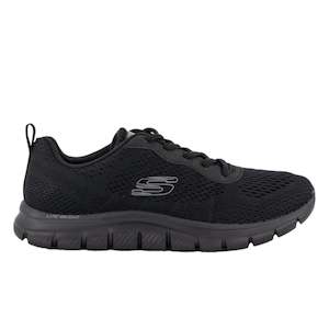 Shoe: .Skechers Womens TRACK - NEW STAPLE - BLACK/BLACK - (150141.BBK) - DKU - R2L16