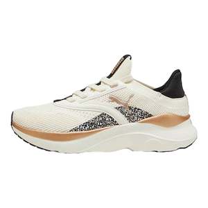 .PUMA SOFTRIDE Mayve Leopard II Women's Running Shoes - WARM WHITE/GOLD/BLA…