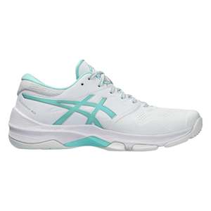 .ASICS WOMEN GEL-NETBURNER 20 (D) BIO NETBALL SHOES - WHITE ILLUMINATE MINT - (1…