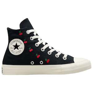 - Converse Chuck Taylor Womens Cherry On HI Top - BLACK/ EGRET /RED (A08142) - CRY - R1L5