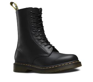 .Dr Martens Unisex - 1490 Black 10 Up Smooth Leather Boot Mens & Womens