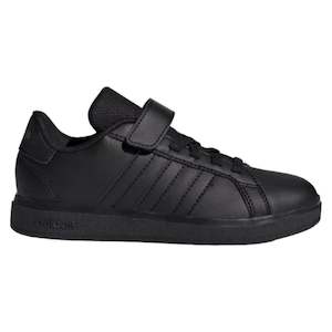 Shoe: .Adidas KIDS Grand Court 2.0 EL - BLACK/BLACK/GREY - (IH5530) - YG - R2L12