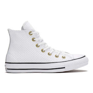 Shoe: .Converse Womens Leather Chuck Taylor All Star Hi - WHITE/WHITE - (151249C) - DP - R1L5